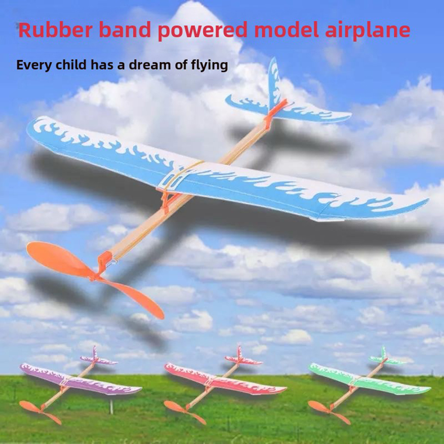 Kids Outdoor Play - DIY Gummiband-Flugzeuge Angetriebenes Segelflugzeug-Set Flugspiele für