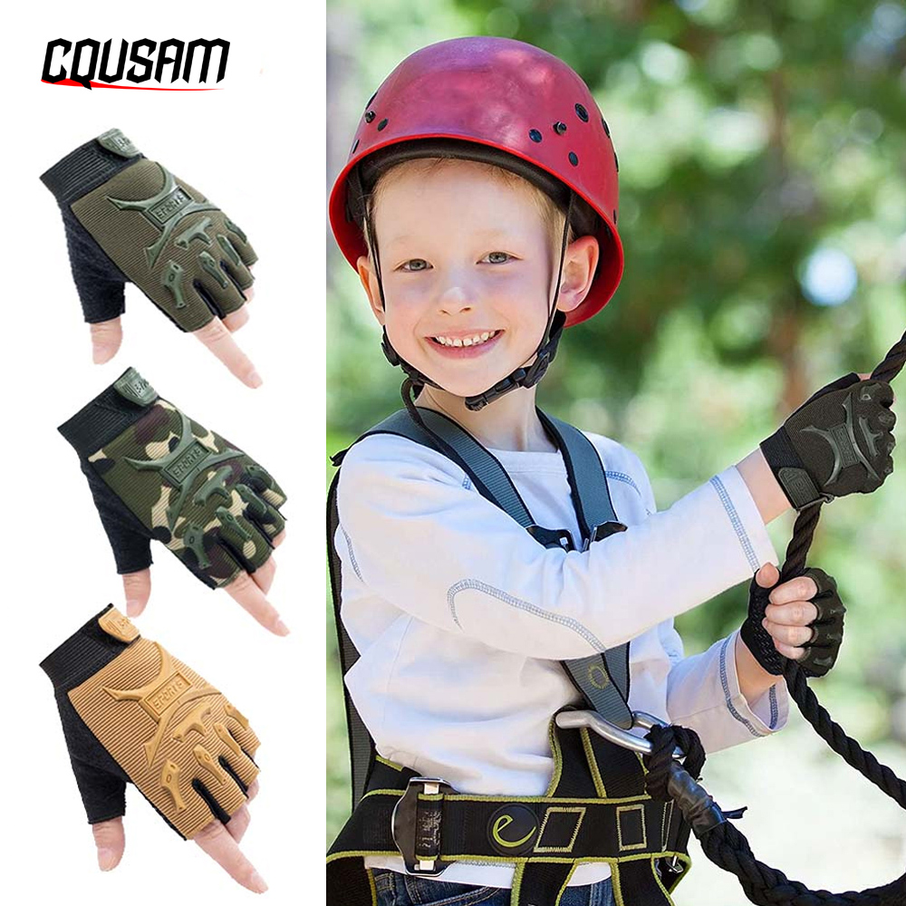 Kids Outdoor Gloves - 1 Paar Kinder-Fahrradhandschuhe, halbe Finger-Fahrradhandschuhe, rutschfeste