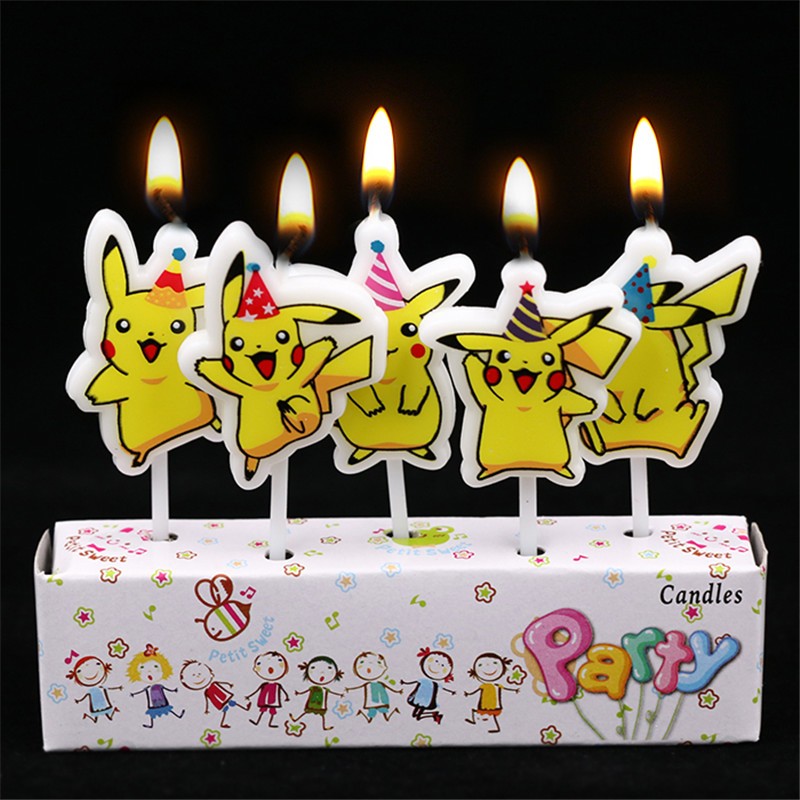 Kids Outdoor Kitchen Accessories - 5 teile/los Pokemon Geburtstag Kuchen Kerze