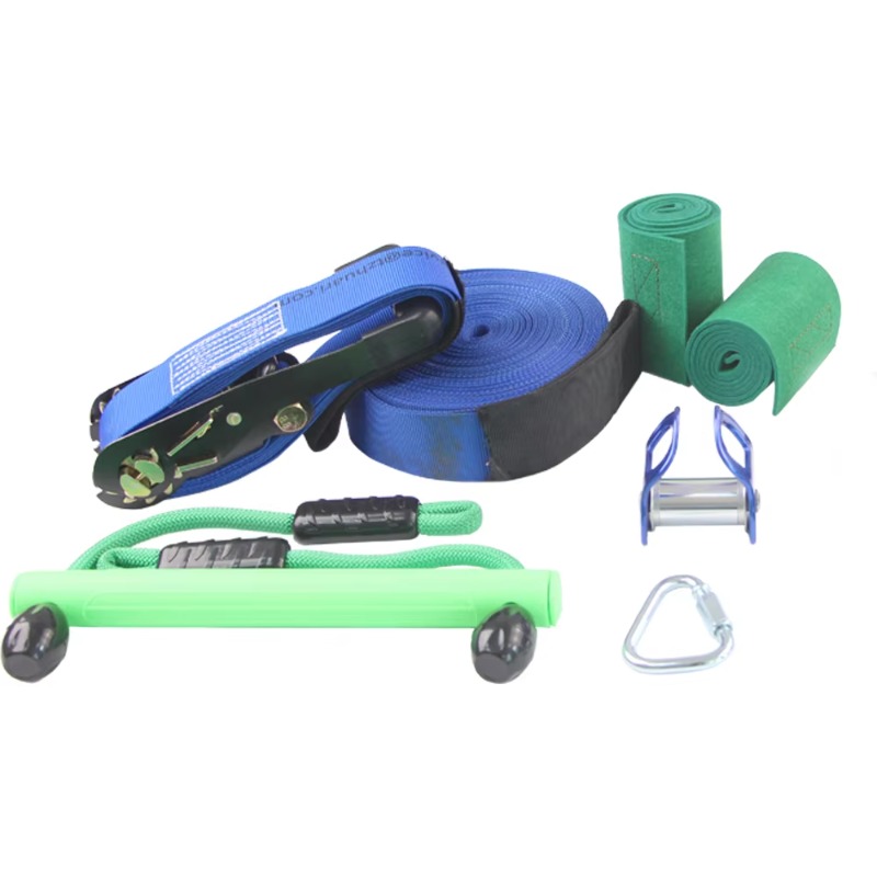 Kids Outdoor Ninja Course - Kinder-Ninja-Warrior-Hindernisparcours – Rutschfester Slackline & Slider-Set