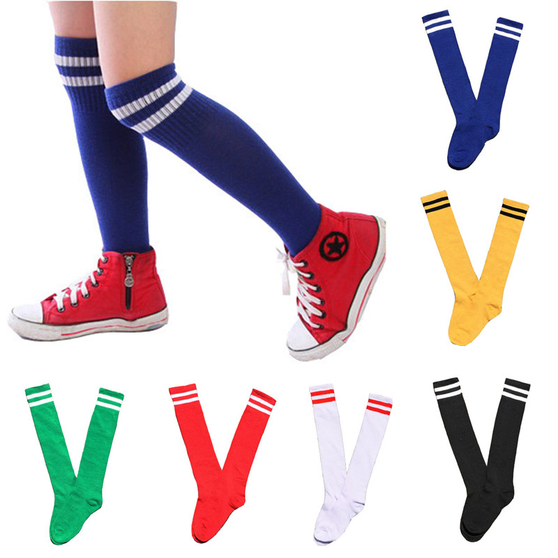 Kids Outdoor Hockey Set - Kinder Kniestrümpfe aus Baumwolle, Lange Schüler-Schulsocken,
