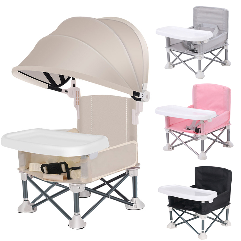 Kids Outdoor Seating - Klappbarer Baby-Essstuhl mit Markise, für Outdoor-Reisen,
