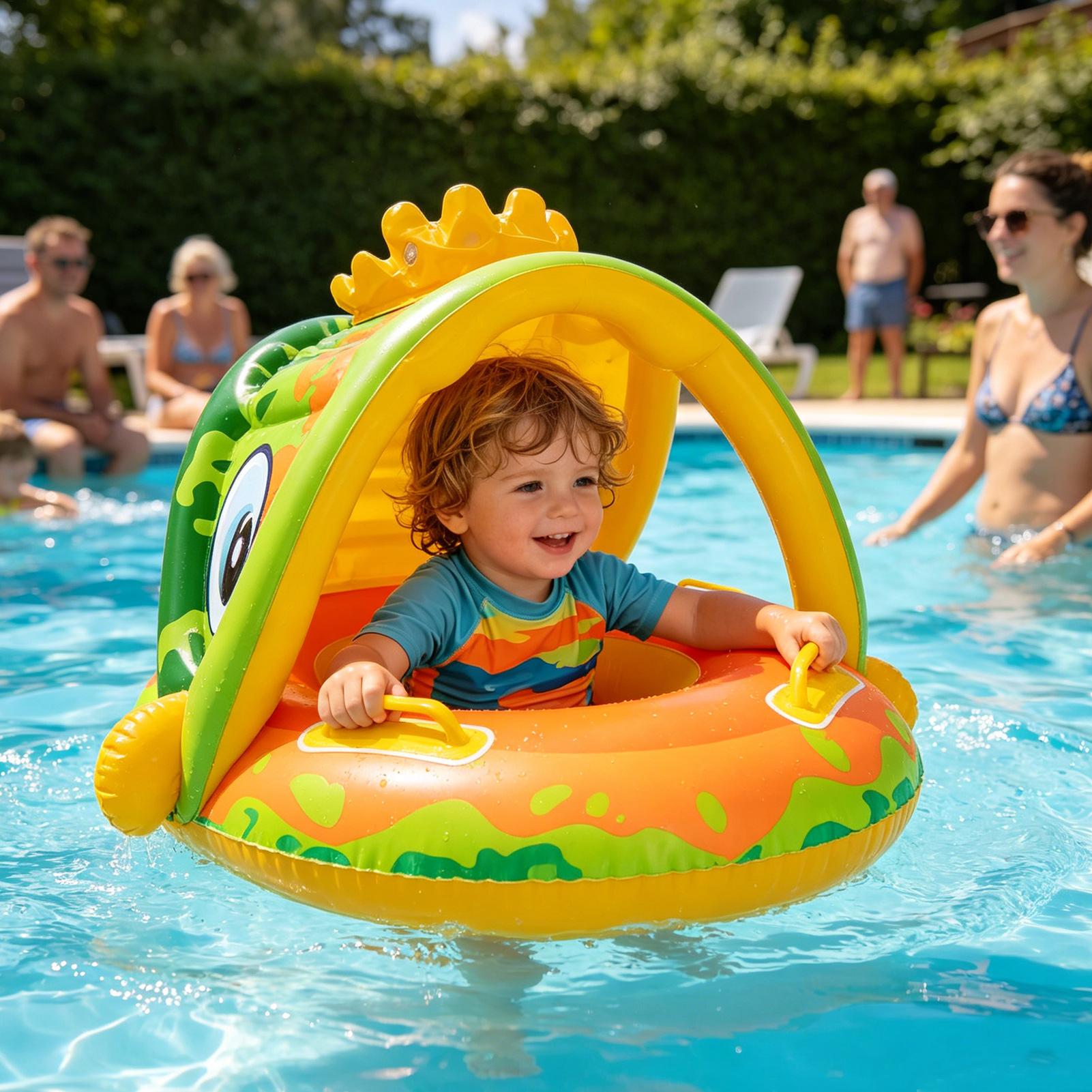 Kids Outdoor Seating - Aufblasbare Schwimmsessel für Kinder mit Sonnendach