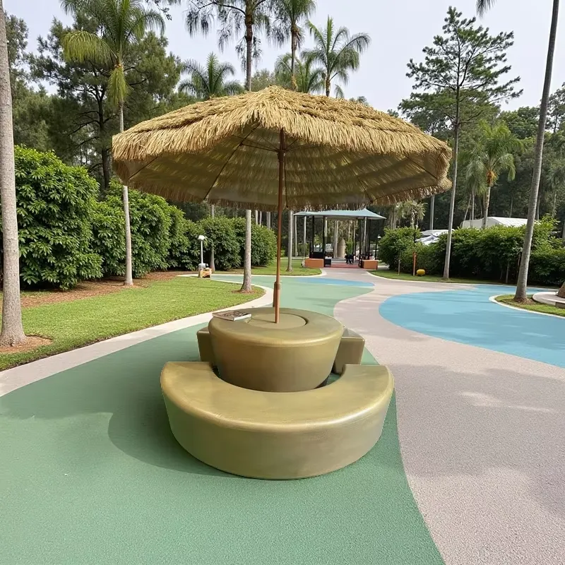 Kids Outdoor Umbrella For Table - Modernes Outdoor-Rundtisch- und Stuhl-Set mit Wasserfestem
