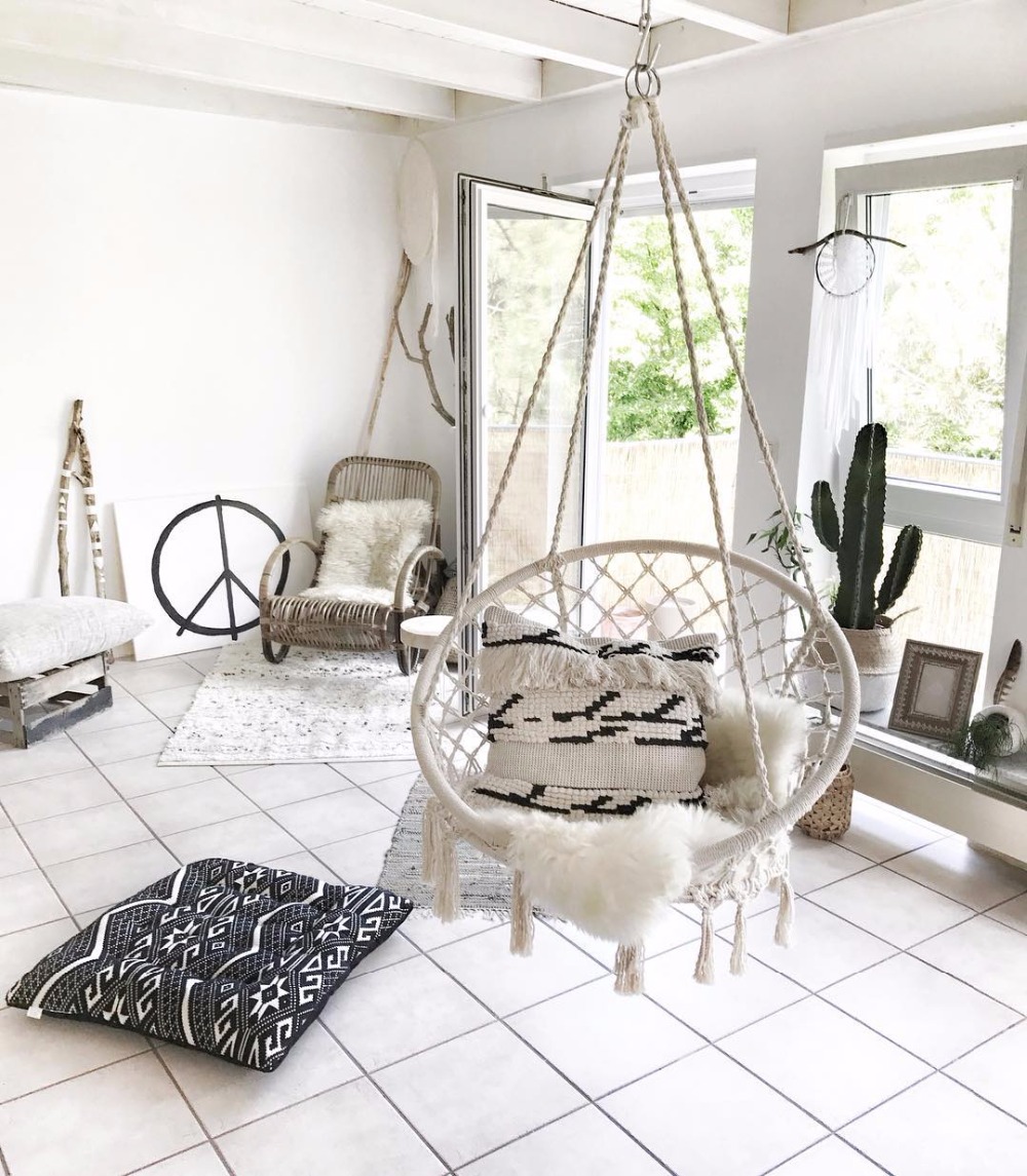 Kids Outdoor Hanging Chair - 2025 Nordic Garten Handgemachte Gestrickte Runde