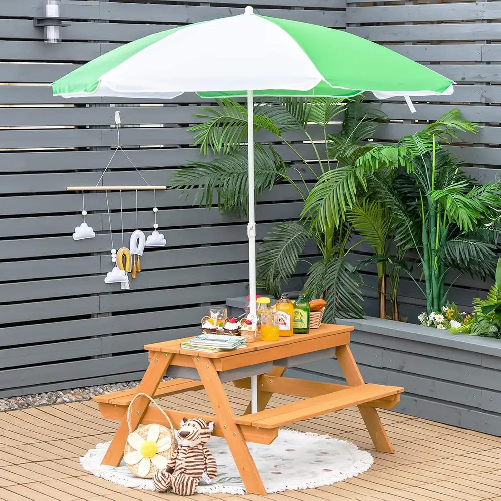 4-in-1 Holz-Sand- und Wasserti – Kids Outdoor Umbrella For Table Bewertung und Preis