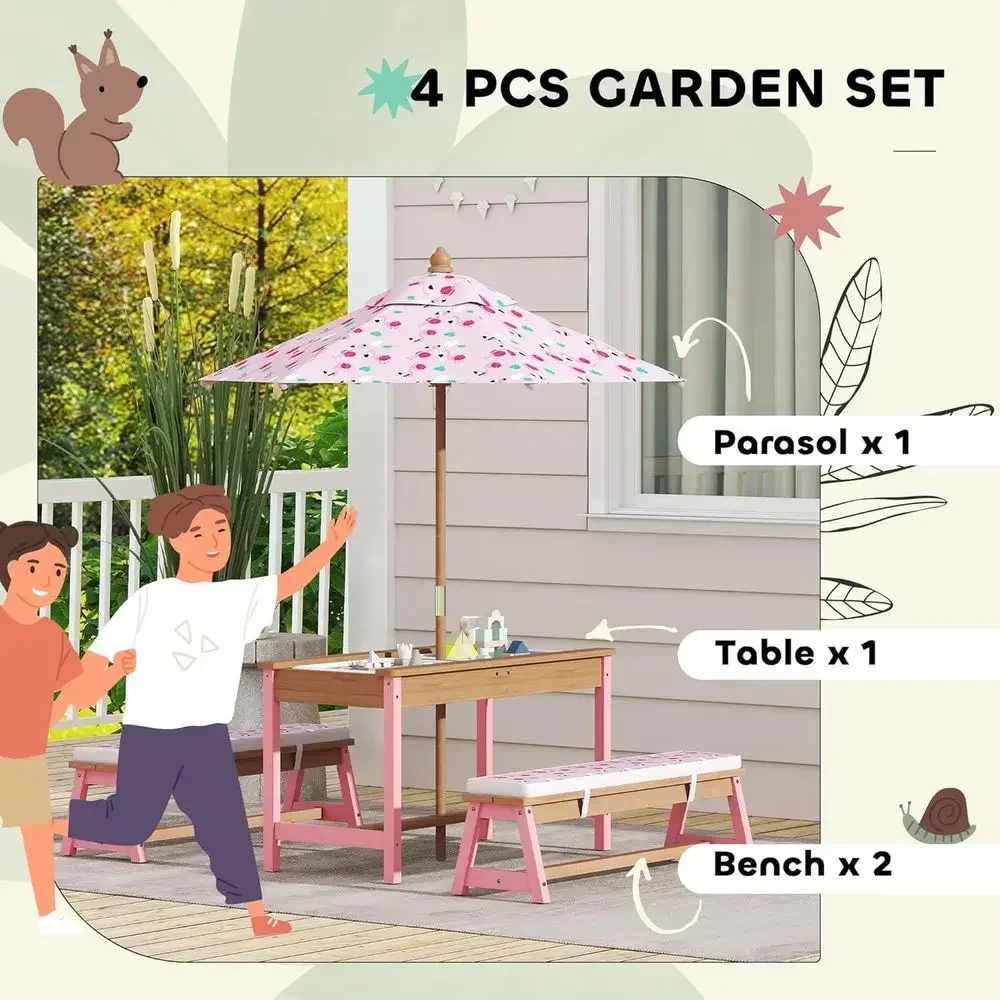 Holz-Picknicktisch-Set mit Son – Kids Outdoor Umbrella For Table Bewertung und Preis