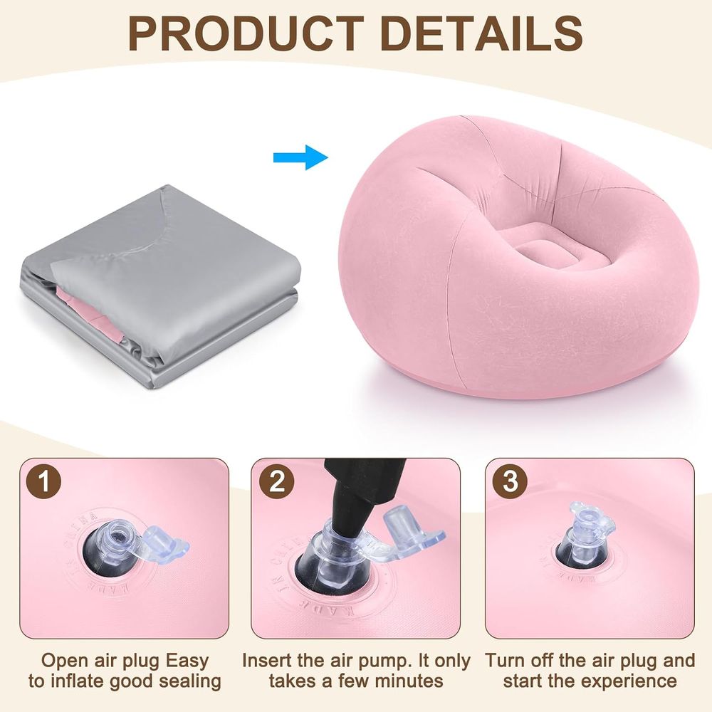 Aufblasbare Sitzsäcke, Rosa |  – Kids Outdoor Seating Bewertung und Preis