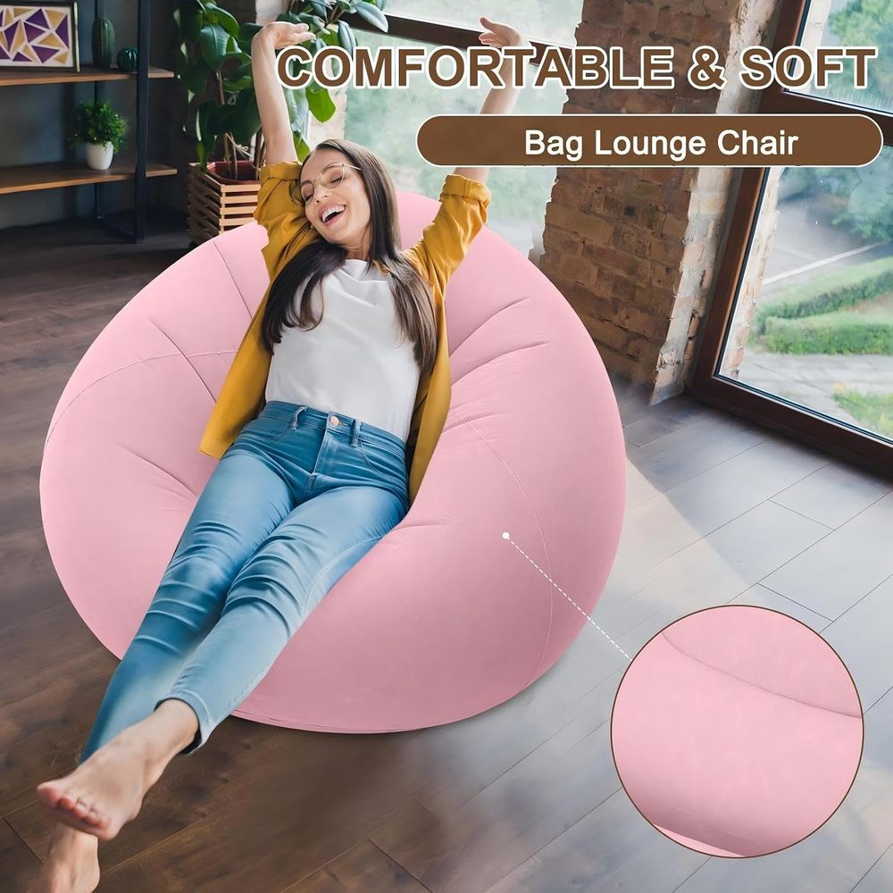 Aufblasbare Sitzsäcke, Rosa |  – Kids Outdoor Seating Bewertung und Preis