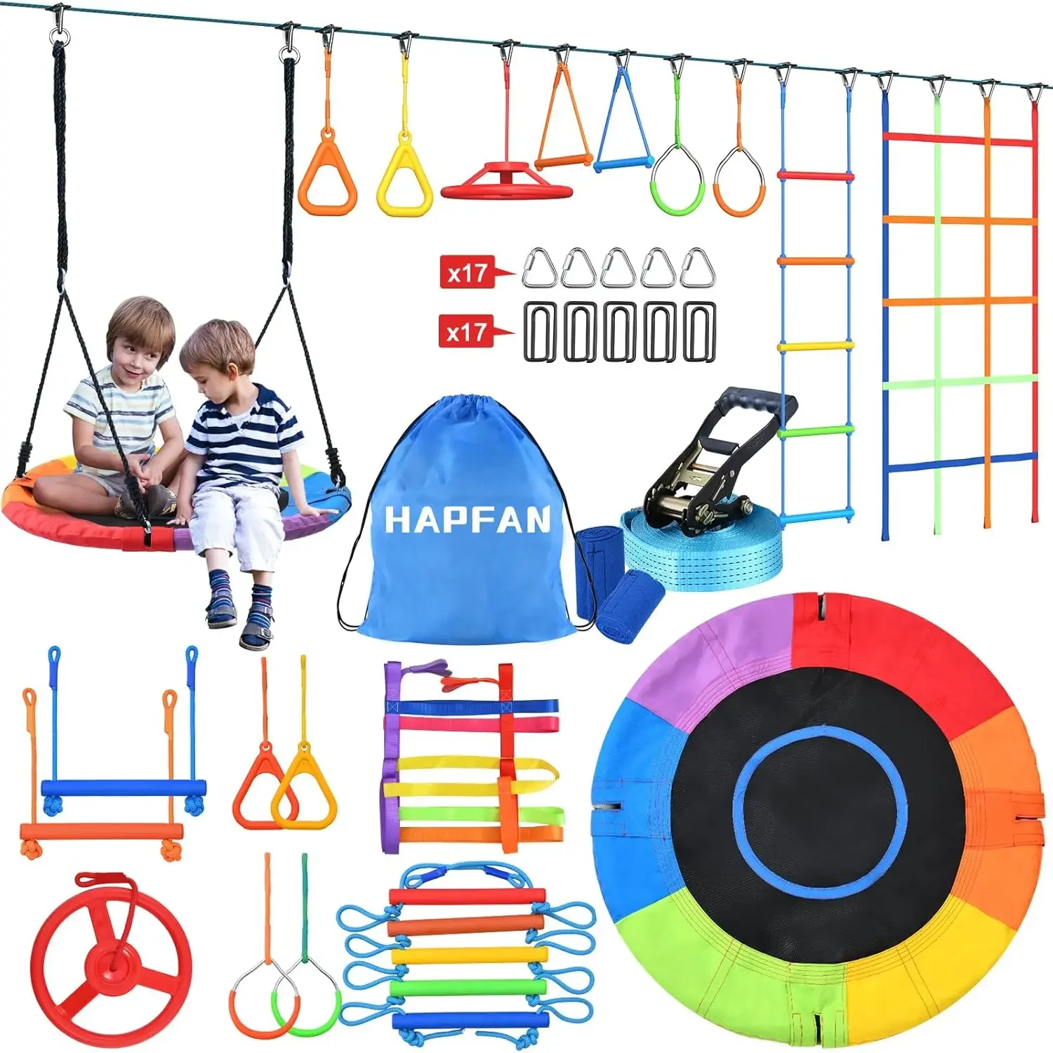 Aktionspreis: Hapfan 50 FT Nin – Kids Outdoor Ninja Course Bewertung und Preis
