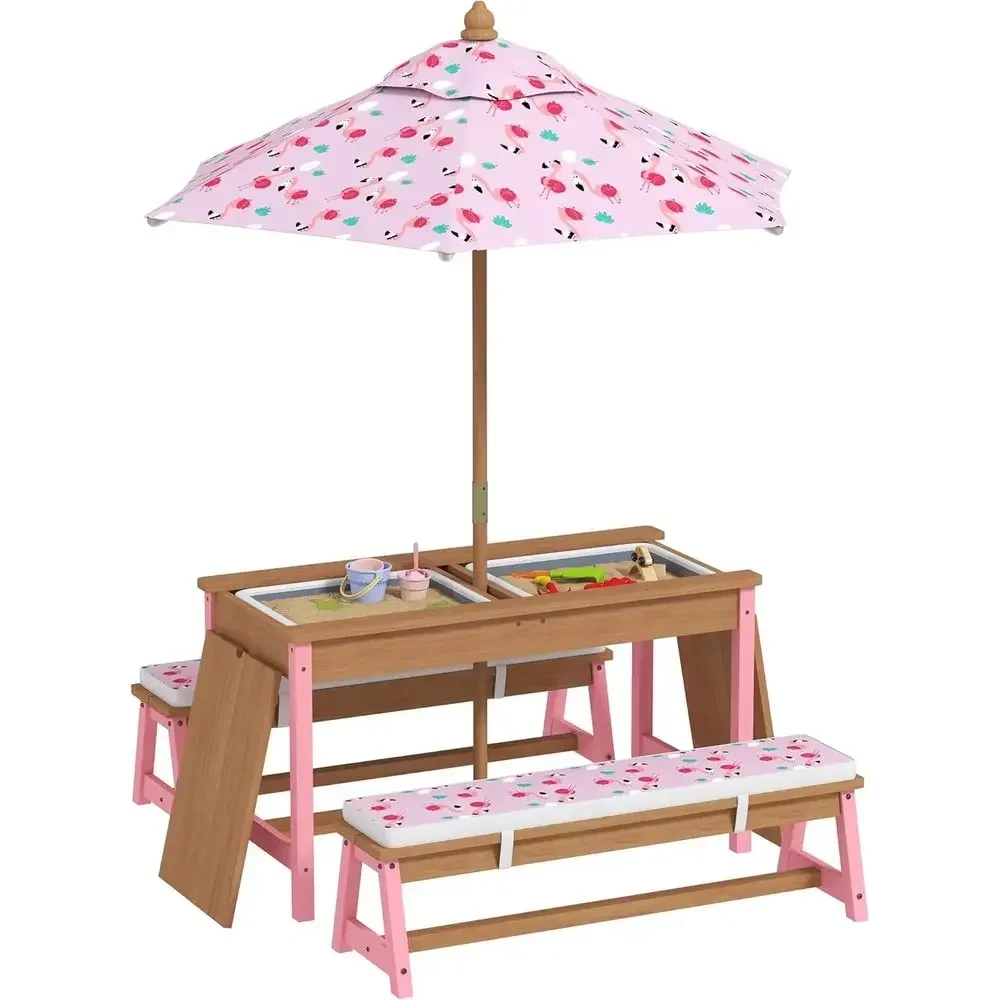 Holz-Picknicktisch-Set mit Son – Kids Outdoor Umbrella For Table Bewertung und Preis