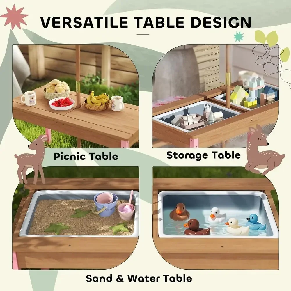 Holz-Picknicktisch-Set mit Son – Kids Outdoor Umbrella For Table Bewertung und Preis