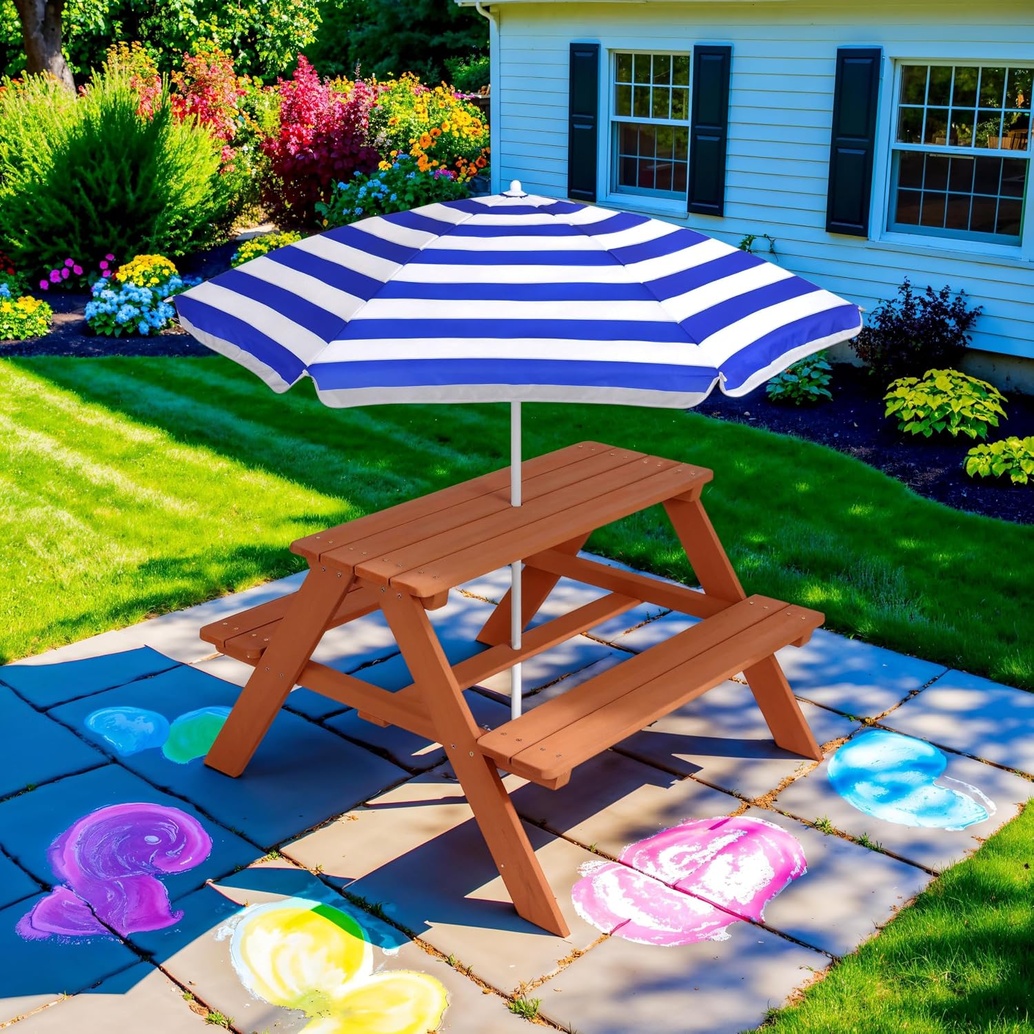 Holz-Picknicktisch für Kinder  – Kids Outdoor Umbrella For Table Bewertung und Preis