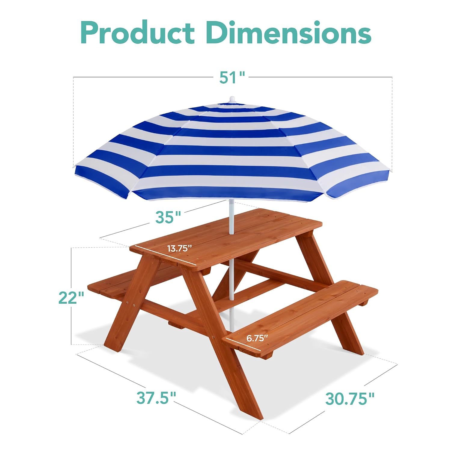 Holz-Picknicktisch für Kinder  – Kids Outdoor Umbrella For Table Bewertung und Preis