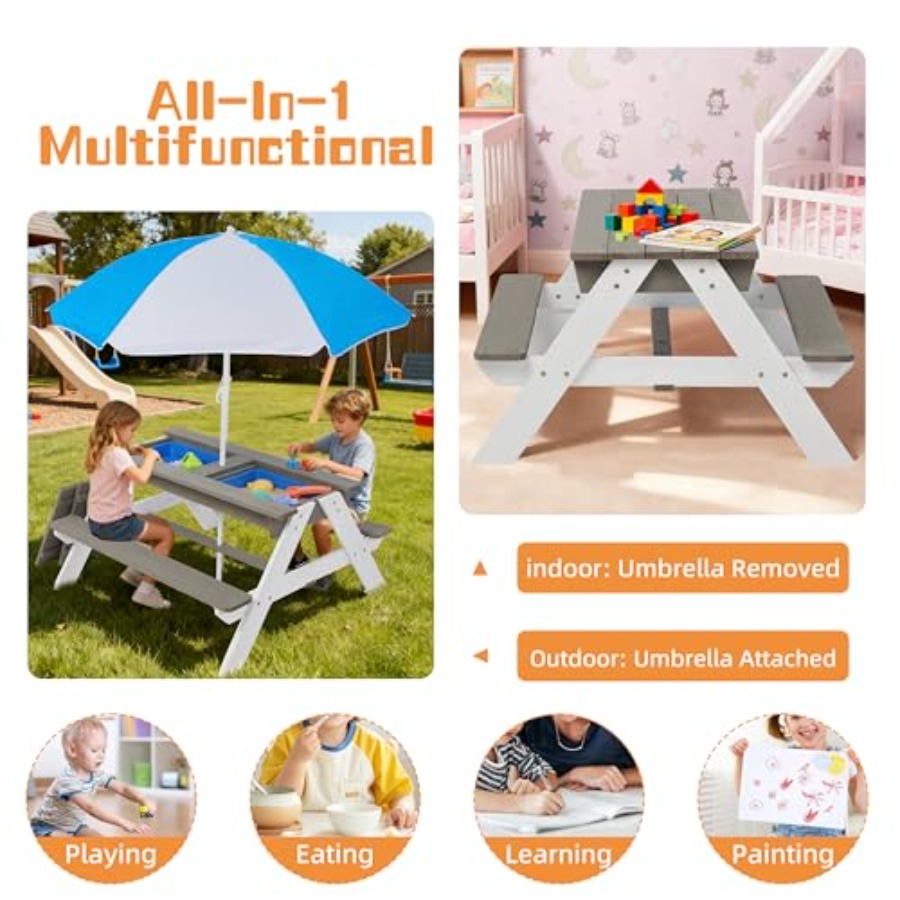 Outdoor-Picknicktisch für Kind – Kids Outdoor Umbrella For Table Bewertung und Preis