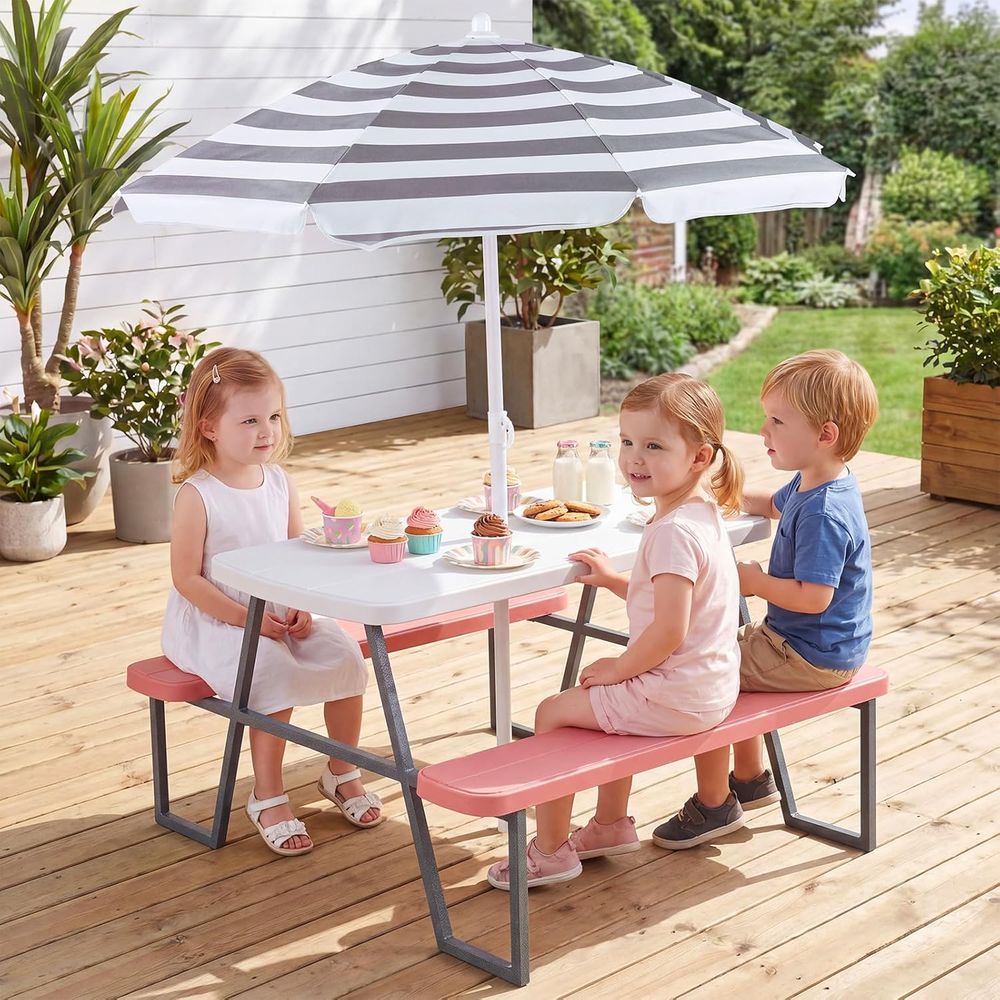Kinder-Picknicktisch, Outdoor- – Kids Outdoor Umbrella For Table Bewertung und Preis