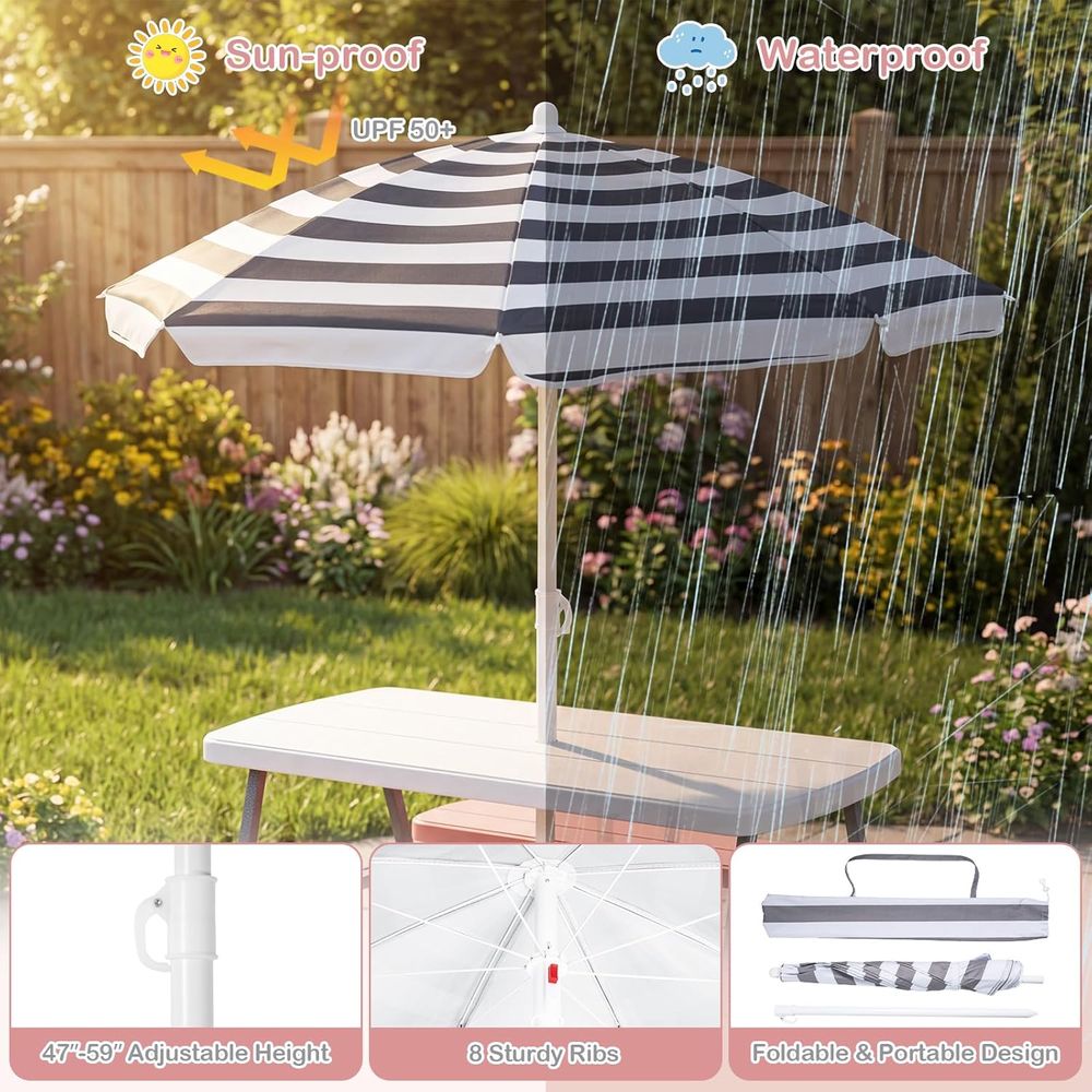 Kinder-Picknicktisch, Outdoor- – Kids Outdoor Umbrella For Table Bewertung und Preis